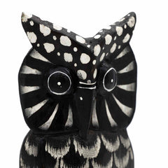Set of Three Owls on a Branch - White