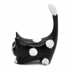 Black Cat with White Spots