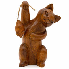 Cat and Mouse Woodcarving