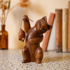 Cat and Mouse Woodcarving