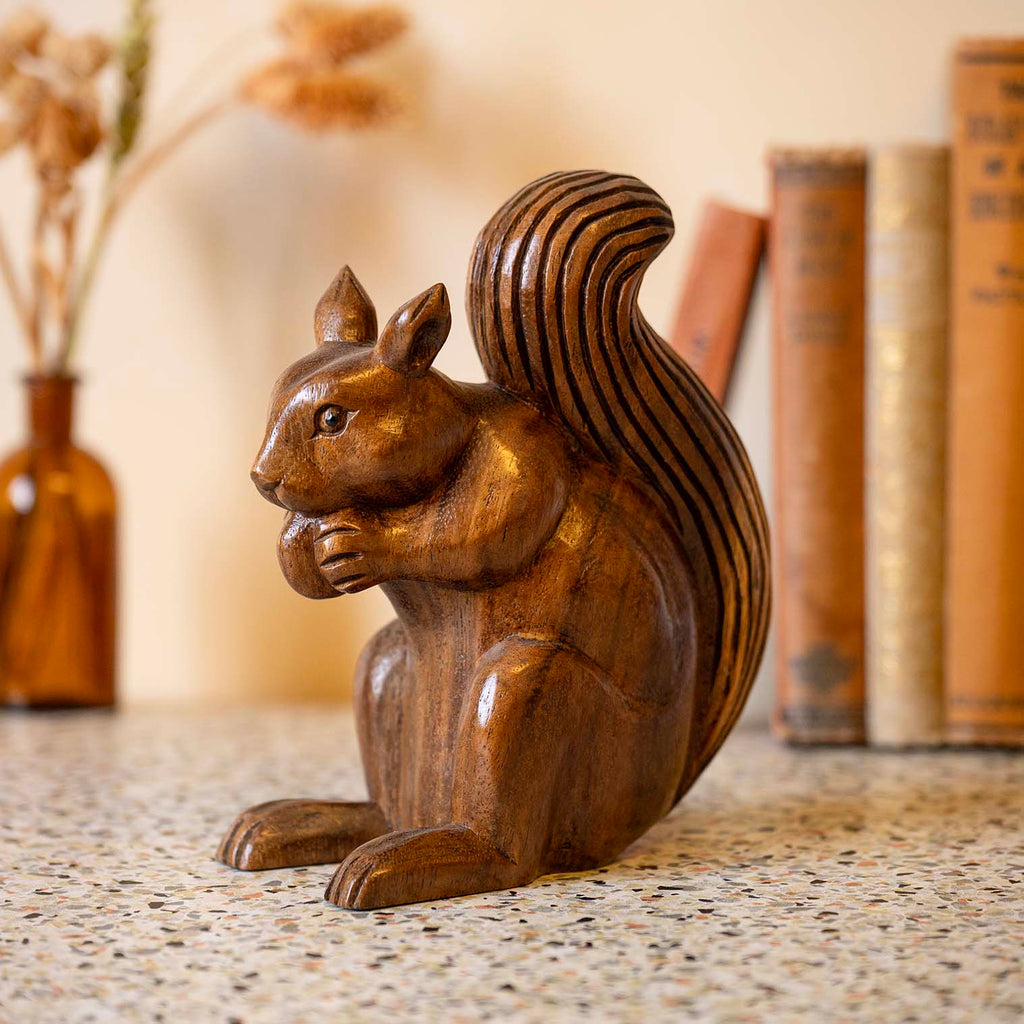 Large Squirrel Woodcarving