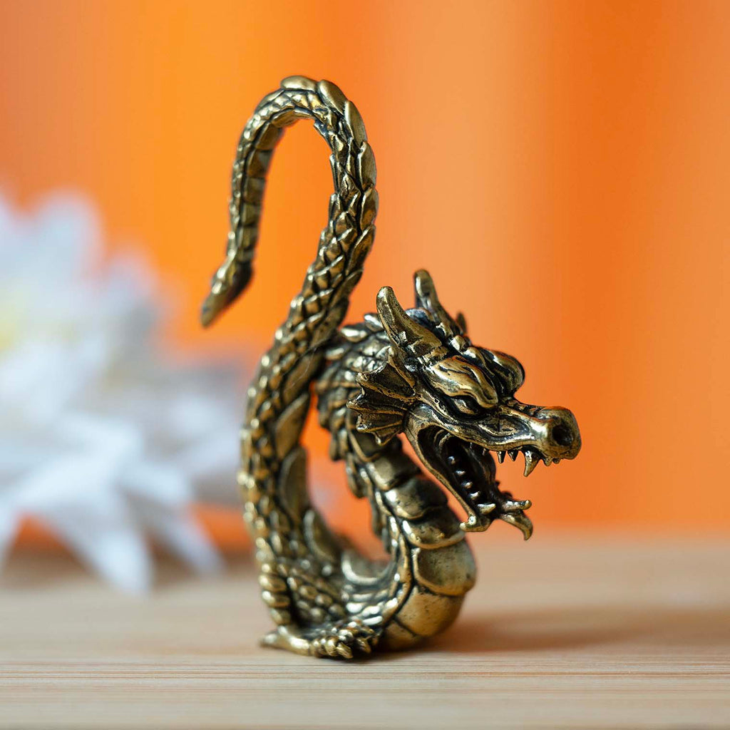 Brass Dragon With Raised Tail