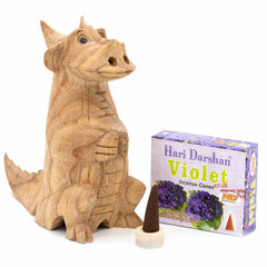 Smoking Dragon Cone Incense Carving - 15cm-Siesta Crafts