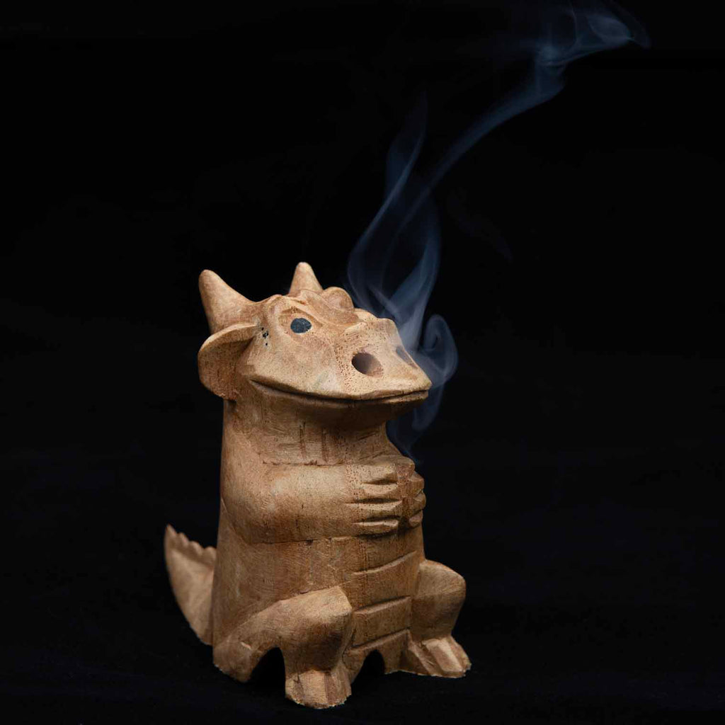 Smoking Dragon Cone Incense Carving - 10cm-Siesta Crafts