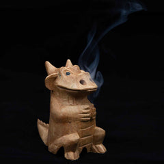 Smoking Dragon Cone Incense Carving - 10cm-Siesta Crafts