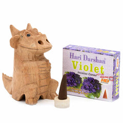 Smoking Dragon Cone Incense Carving - 10cm-Siesta Crafts