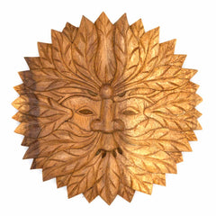 Green Man Carved Plaque - Medium-Siesta Crafts