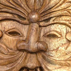 Green Man Carved Plaque - Medium-Siesta Crafts