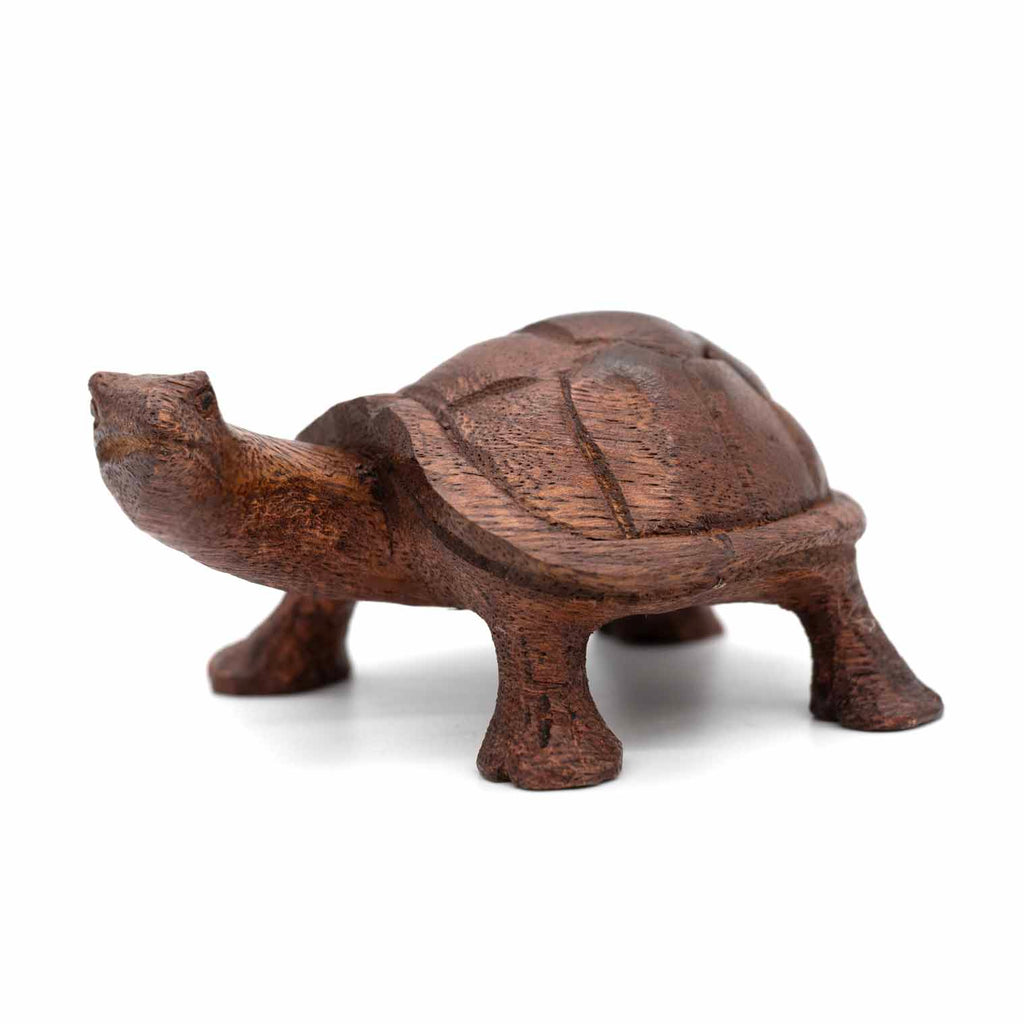 Hand Carved Dark Stained Tortoise-Siesta Crafts