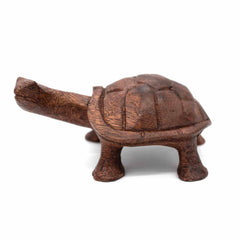Hand Carved Dark Stained Tortoise-Siesta Crafts