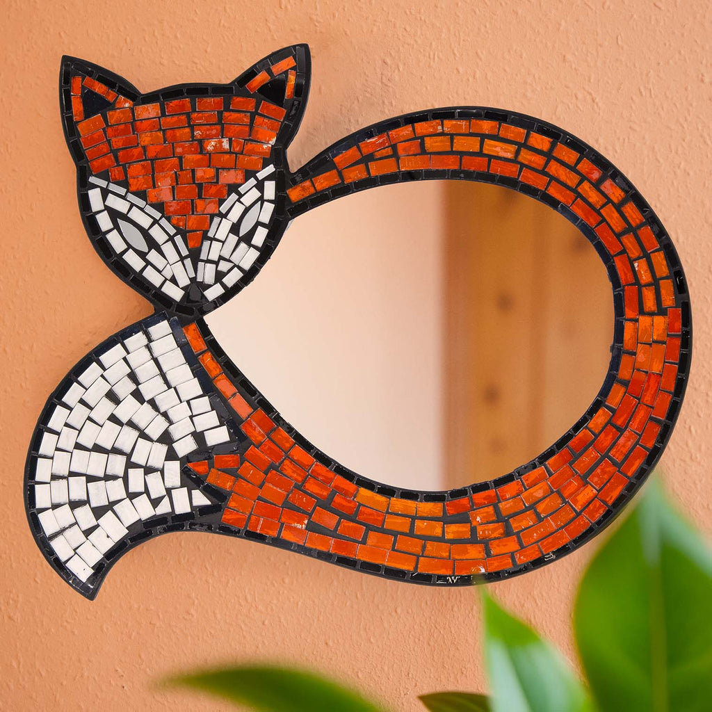 Fox Mosaic Mirror Medium