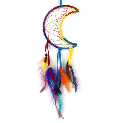 Rainbow Crescent Moon Dreamcatcher-Siesta Crafts