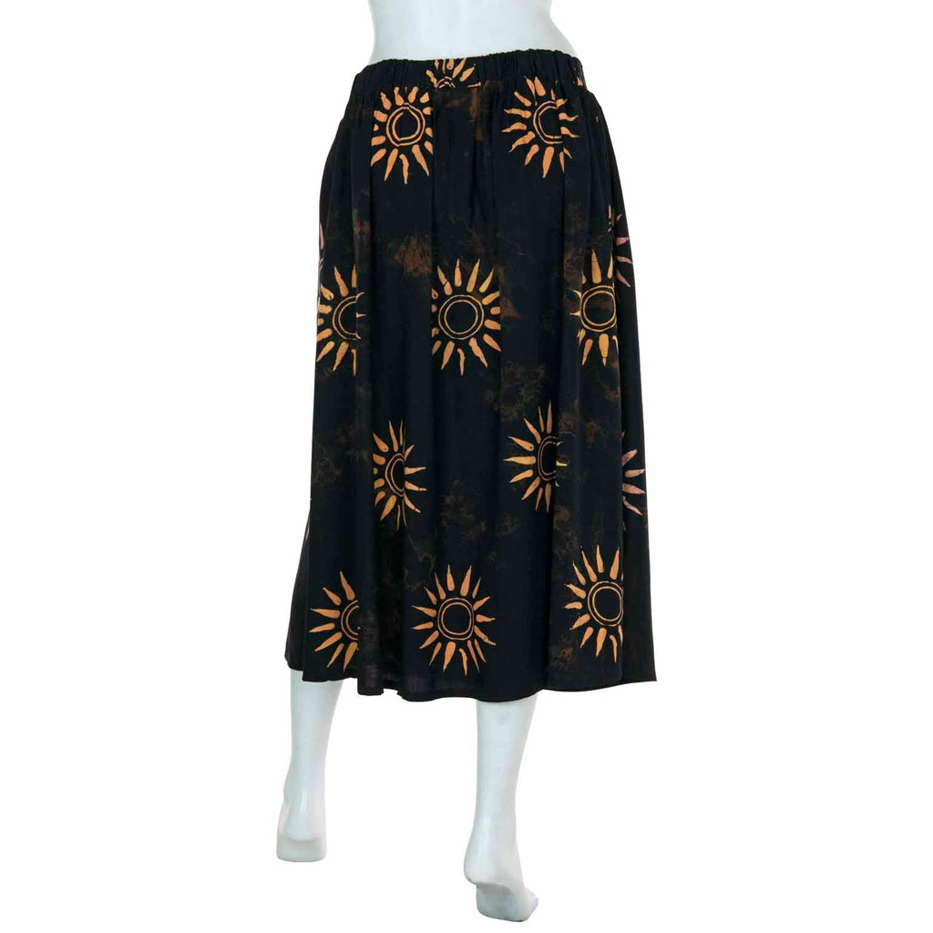Black Sun Button Skirt-Siesta Crafts