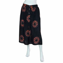 Black Sun Button Skirt-Siesta Crafts