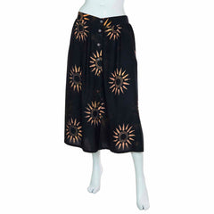 Black Sun Button Skirt-Siesta Crafts
