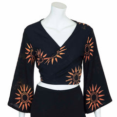 Black Sun Wrap Top-Siesta Crafts