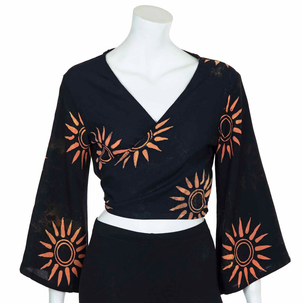 Black Sun Wrap Top-Siesta Crafts