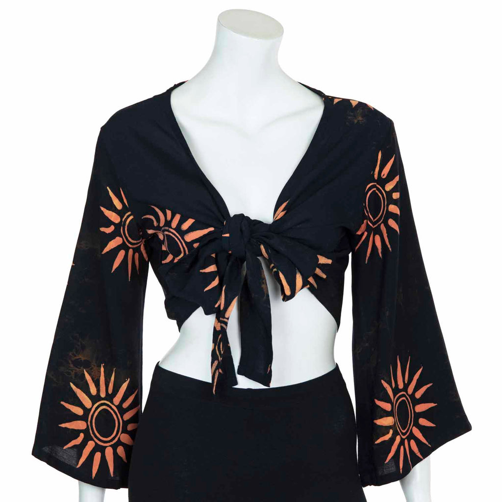 Black Sun Wrap Top-Siesta Crafts