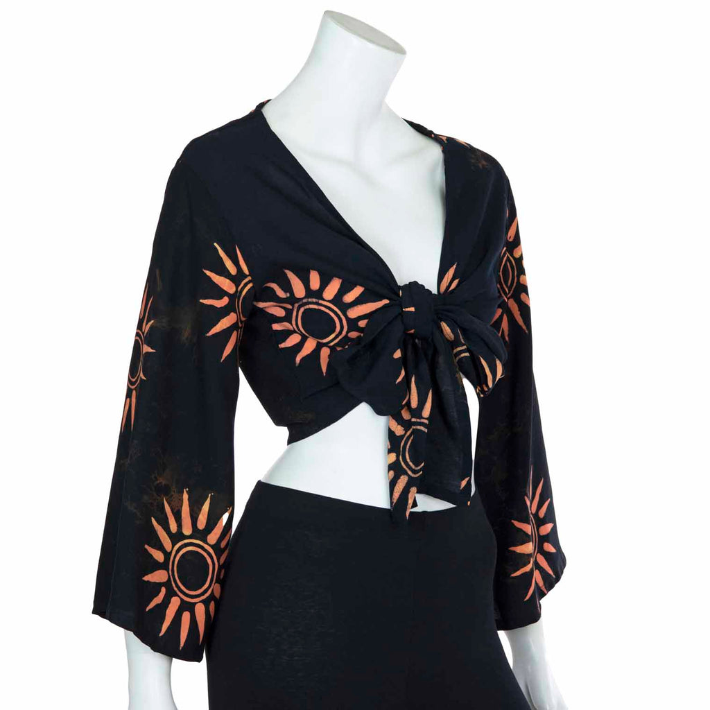 Black Sun Wrap Top-Siesta Crafts