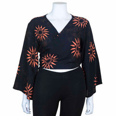 Black Sun Wrap Top-Siesta Crafts