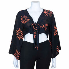 Black Sun Wrap Top-Siesta Crafts