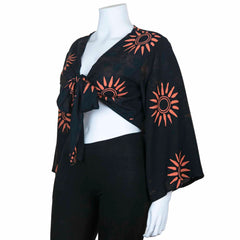 Black Sun Wrap Top-Siesta Crafts