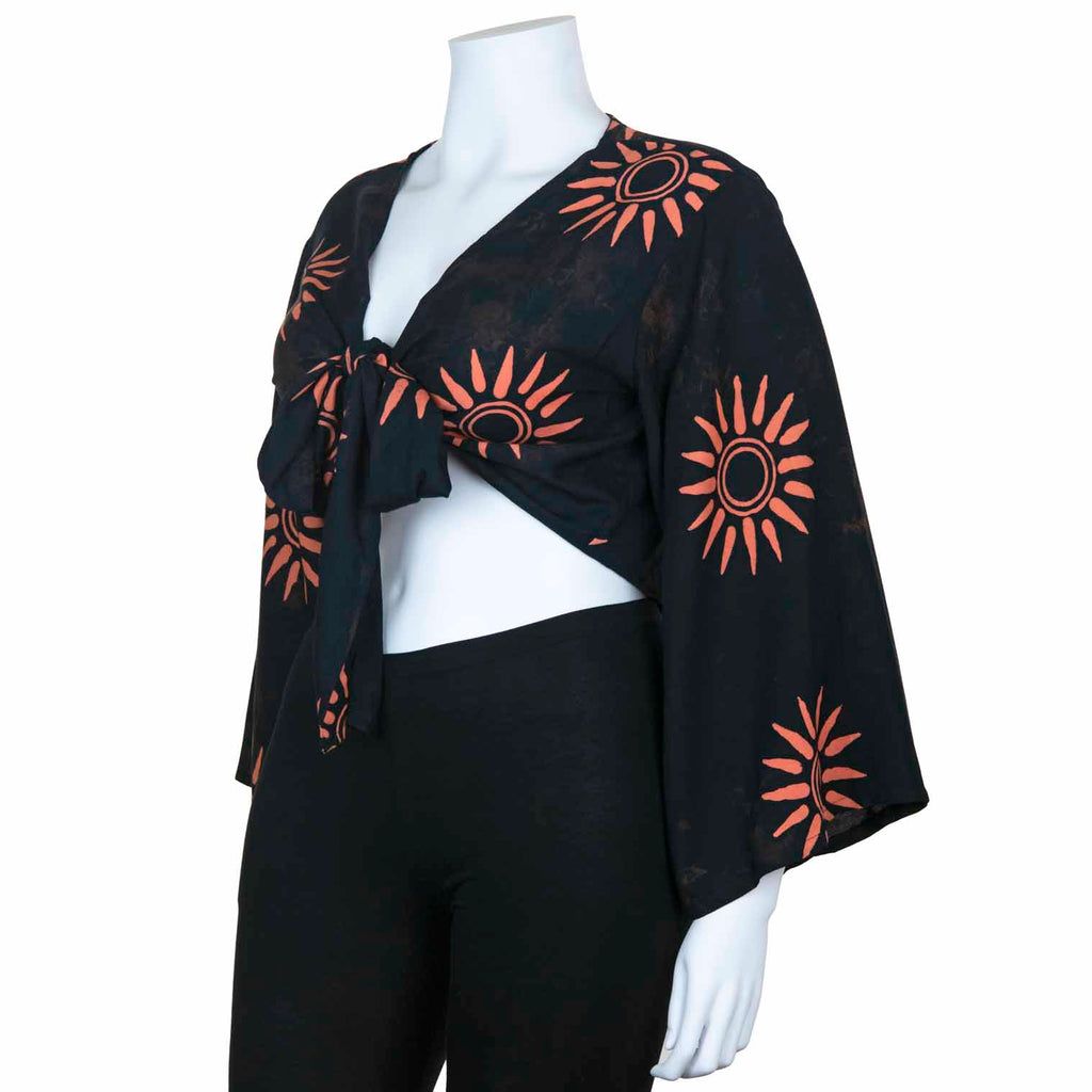 Black Sun Wrap Top-Siesta Crafts