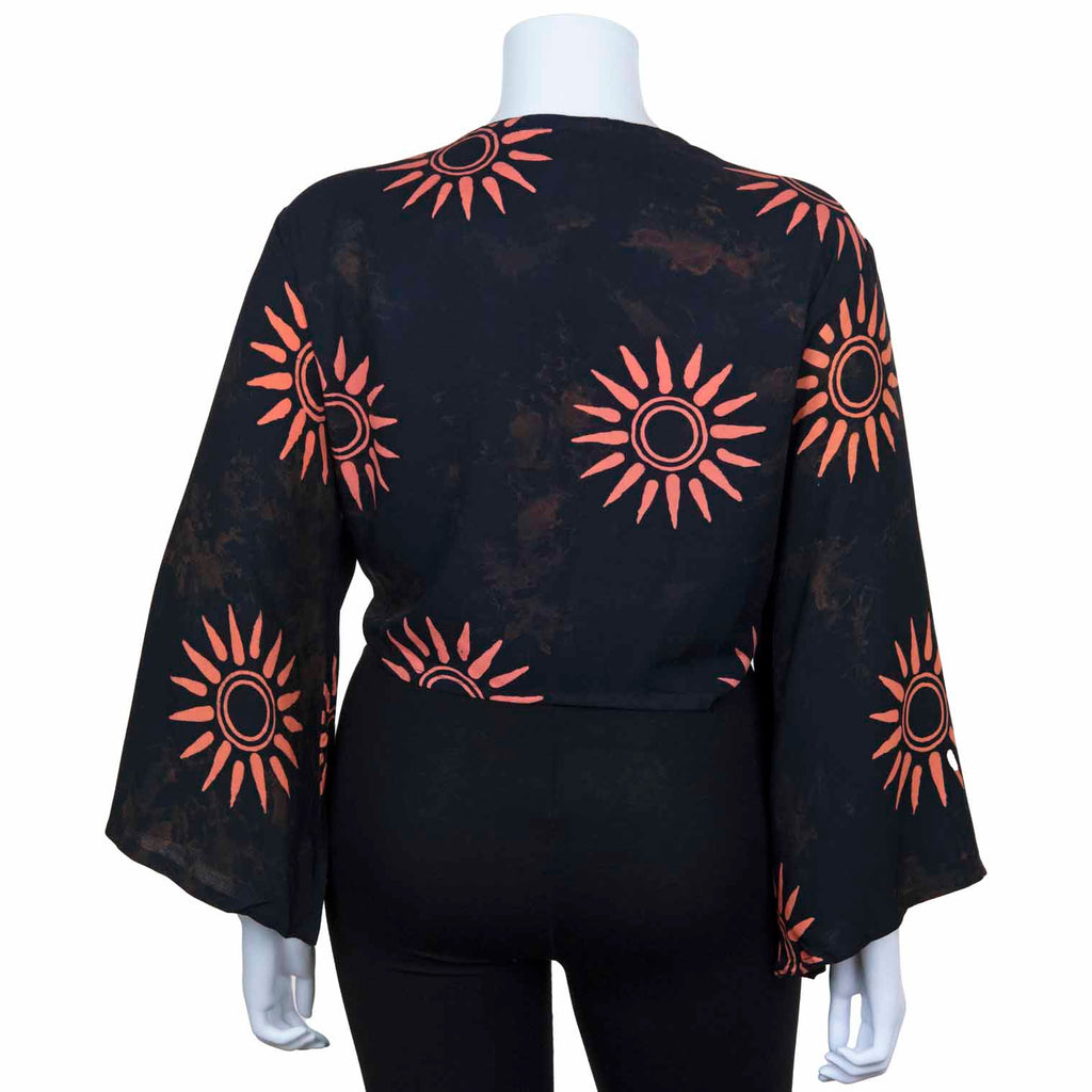 Black Sun Wrap Top-Siesta Crafts