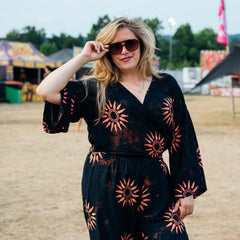 Black Sun Wrap Top