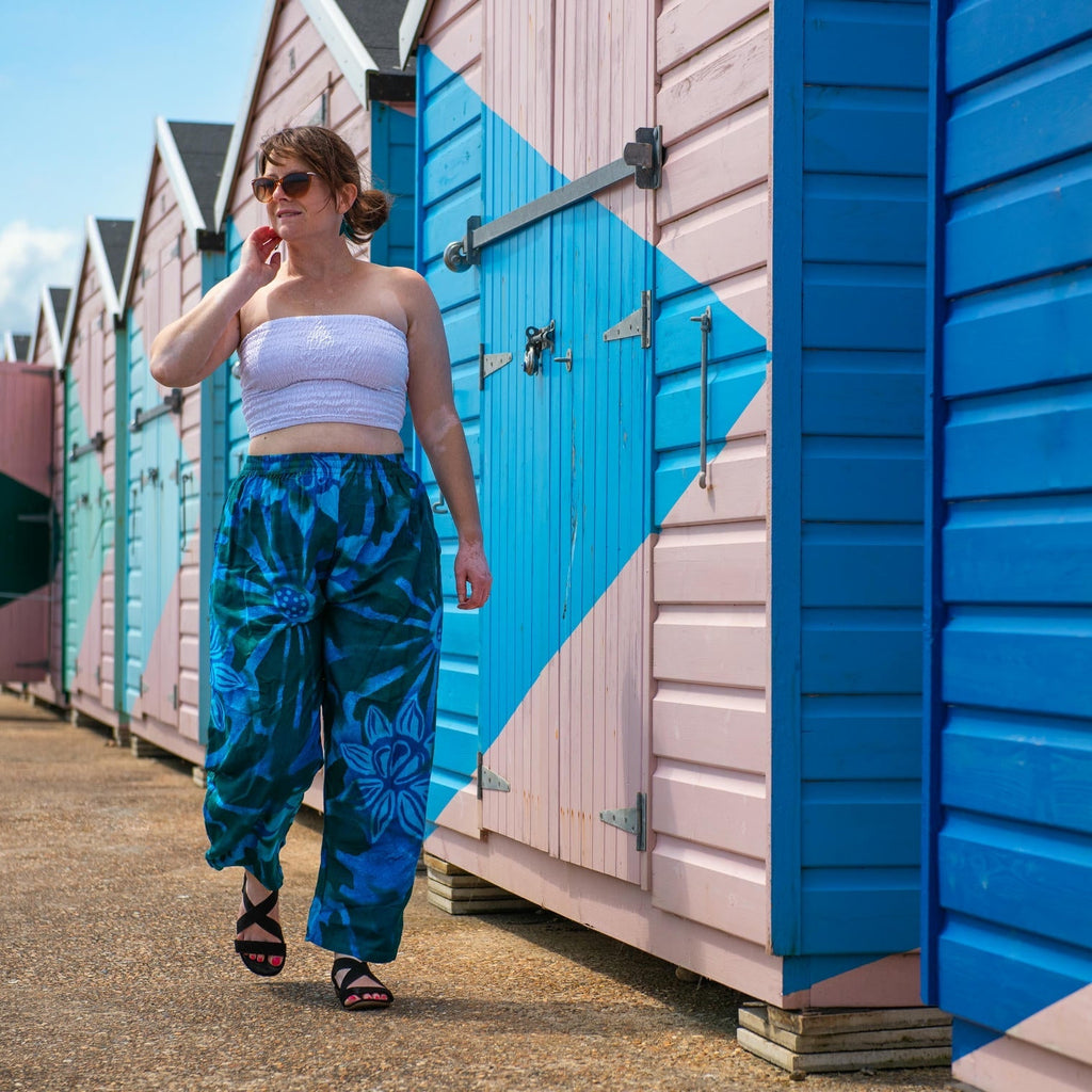 Bali Flower Printed Trousers-Siesta Crafts