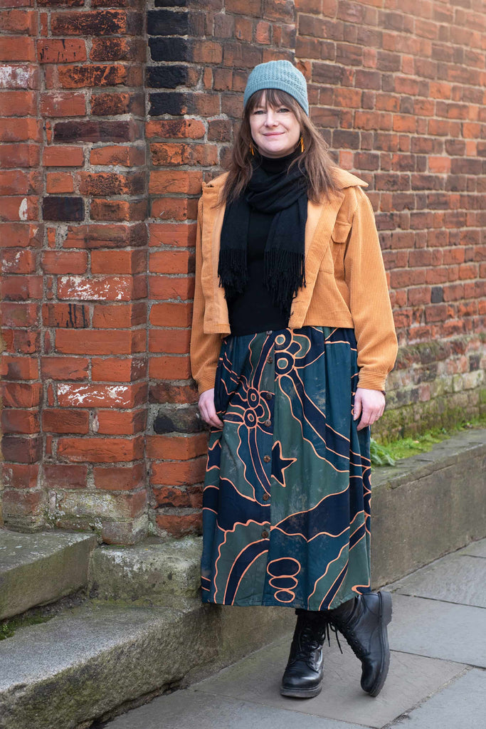 Abstract Button Skirt-Siesta Crafts