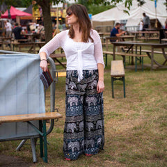 Elephant Print Wrap Trousers