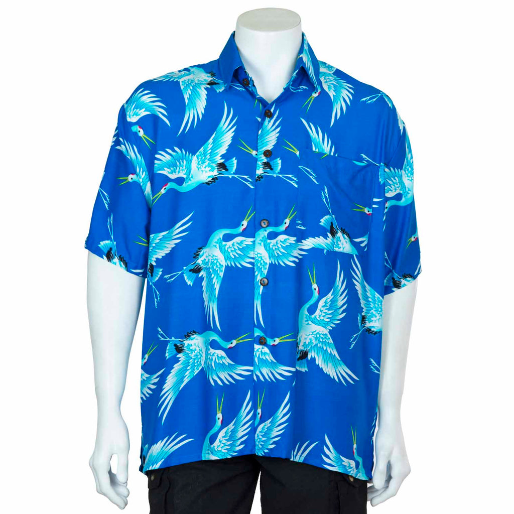 Crane Print Shirt-Siesta Crafts