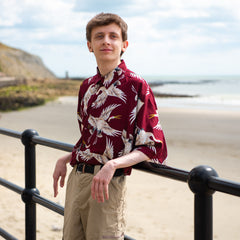 Crane Print Shirt-Siesta Crafts