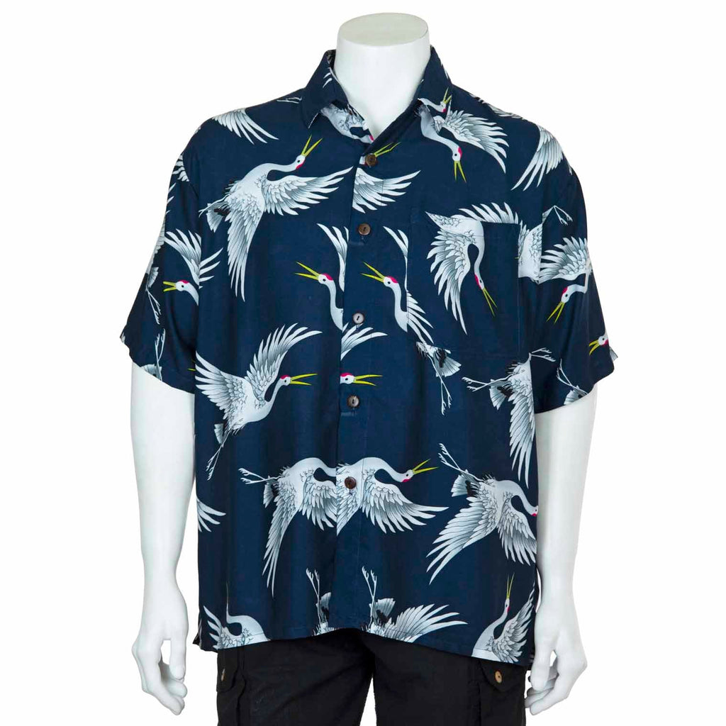 Crane Print Shirt-Siesta Crafts