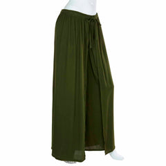 Ultra Wide Leg Crinkle Trousers Plain-Siesta Crafts