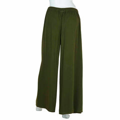 Ultra Wide Leg Crinkle Trousers Plain-Siesta Crafts