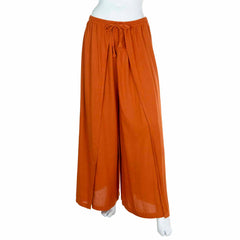 Ultra Wide Leg Crinkle Trousers Plain-Siesta Crafts