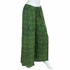 Crinkle Faux Wrap Palazzo Trousers - Spiral-Siesta Crafts