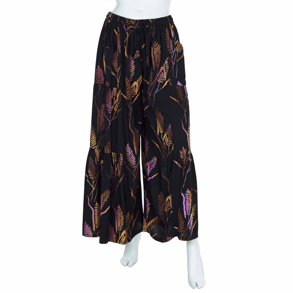 Flamenco Style Wide Trousers - Wheat Batik-Siesta Crafts