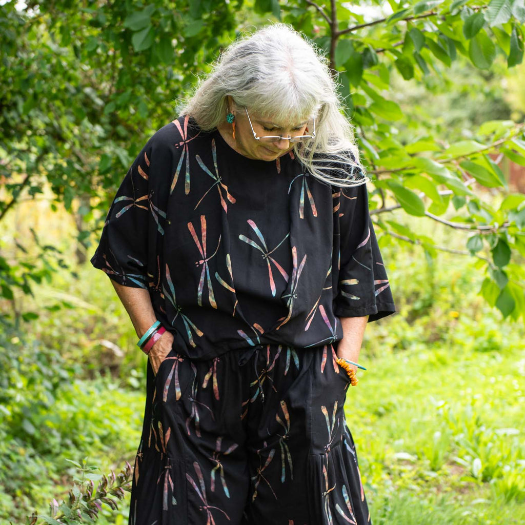 Butterfly Pleat Top - Dragonfly Batik-Siesta Crafts