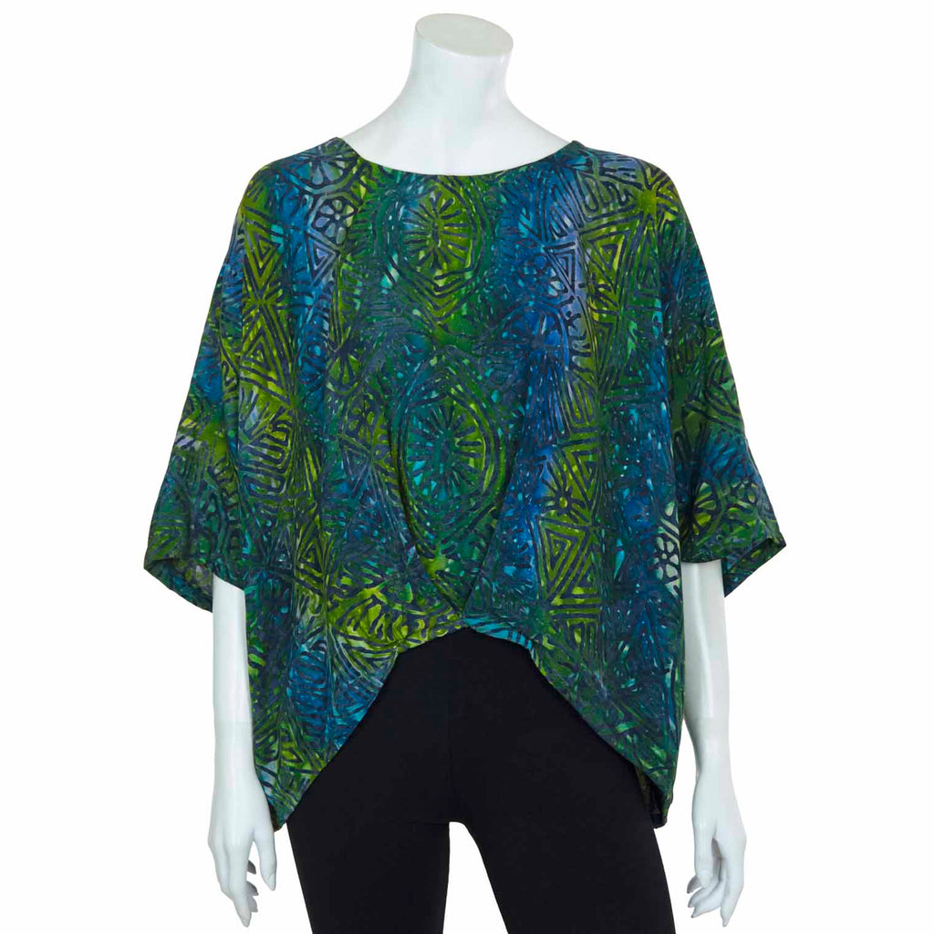 Butterfly Pleat Top - Lagoon Batik-Siesta Crafts