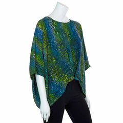 Butterfly Pleat Top - Lagoon Batik-Siesta Crafts