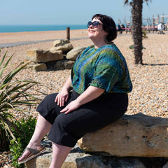 Butterfly Pleat Top - Lagoon Batik-Siesta Crafts