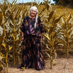 Flamenco Style Wide Trousers - Wheat Batik-Siesta Crafts