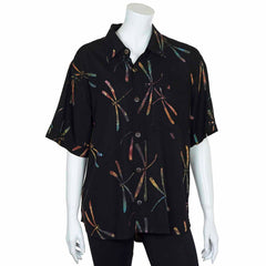 Turn Up Sleeve Shirt - Dragonfly Batik-Siesta Crafts