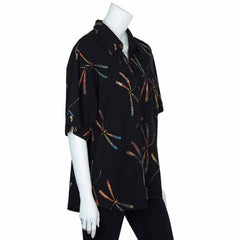 Turn Up Sleeve Shirt - Dragonfly Batik-Siesta Crafts
