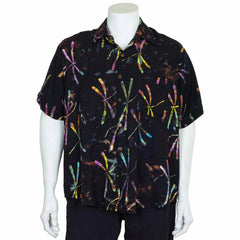 Turn Up Sleeve Shirt - Dragonfly Batik-Siesta Crafts