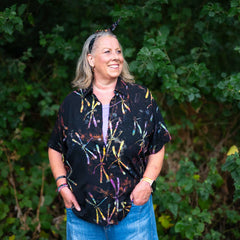 Turn Up Sleeve Shirt - Dragonfly Batik