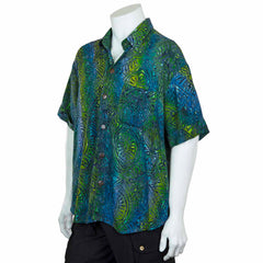 Turn Up Sleeve Shirt - Lagoon Batik-Siesta Crafts
